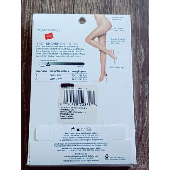 Hanes Body Shaper Pantyhose Size Q Nude Silky Sheer Leg Sheer Toe NEW! - Picture 4 of 8